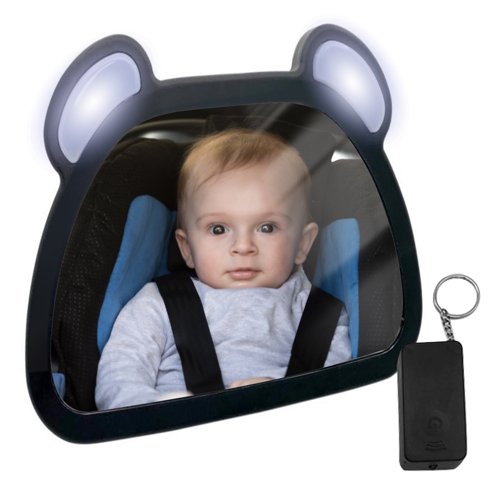 Anself LED Baby Car Mirror, Safety Car Seat Mirror for Rear Facing with Clear Wide View Remote