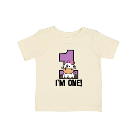 

Inktastic 1st Birthday Cow Farm Party Girls 1 Year Old Gift Baby Girl T-Shirt