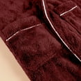 thumbnail image 4 of Oksale Plush Towel Robe for Women Trendy Shawl Collar Bathrobe with Pockets Plus Size Comfy Long Sleeve Midi Robes with Belt Ultra Soft Warm Winter Loungewear Wine XL, 4 of 9