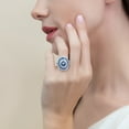thumbnail image 5 of BERRICLE Sterling Silver Vintage Inspired Art Deco Cubic Zirconia CZ Statement Milgrain Cocktail Fashion Ring for Women, Rhodium Plated Size 5, 5 of 10