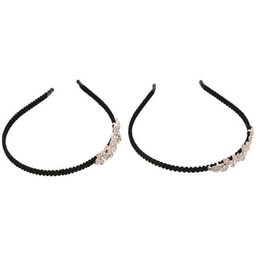 COSMOBETTY Wedding Flower Headband Rhinestone Accessory for Women 2Pcs 5.5x4.7in