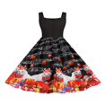 thumbnail image 3 of Robe Imprimée Saint-Valentin pour Femmes Col en U Sans Manches Fermeture Éclair Grand Ourlet une-Pièce S/ M/ L/ TG/ TTG, 3 of 8