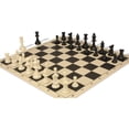 thumbnail image 5 of Standard Club Easy-Carry Plastic Chess Set - Black & Ivory Pieces with Vinyl Rollup Board - Black, 5 of 8