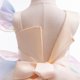 thumbnail image 5 of Vestido de manga corta con cuello redondo para niña, elegante y moderno, con degradado colorido y lazo irregular, falda de poliéster., 5 of 7