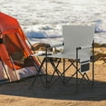 thumbnail image 4 of Gymax 2PCS Oversized Camping Chair w/Side Table 2 Storage Pockets Cup Holder for Trip Gray, 4 of 10