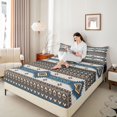 thumbnail image 4 of Feelyou Western Fashion Aztec Bed Sheets for Adult, Vintage Tribal Abstract King Sheets, Rustic Cowgirl Cowboy Sheet Set, Lightweight Room Decor, 4pcs, 4 of 7