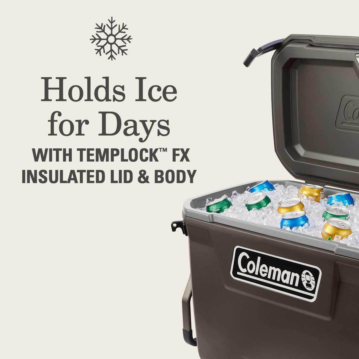 Coleman Convoy Series 65-Quart Hard Cooler with Wheels, up to 48 Cans, Brown Walnut Color - image 3 of 11