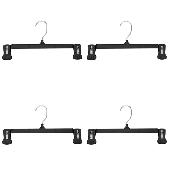 Plastic Pants Hangers with Non-Slip Clips, 360° Swivel Skirt Hook, Adjustable Multi-Purpose Clip Hangers for Pants, Skirts, Shorts &Towels, Home Bedroom Use, Ideal for for Closet Organization,12.01"