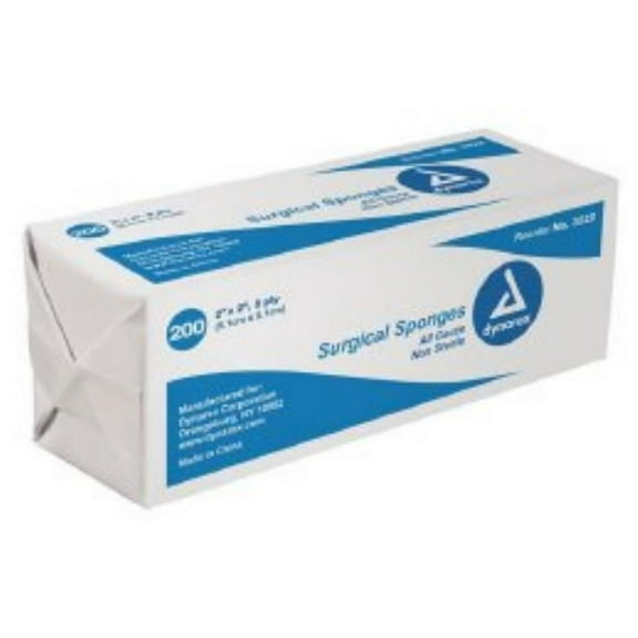 DYNAREX Gauze Sponge 100% Cotton 8-ply 2 x 2" Square (#3222, Sold Per Box)