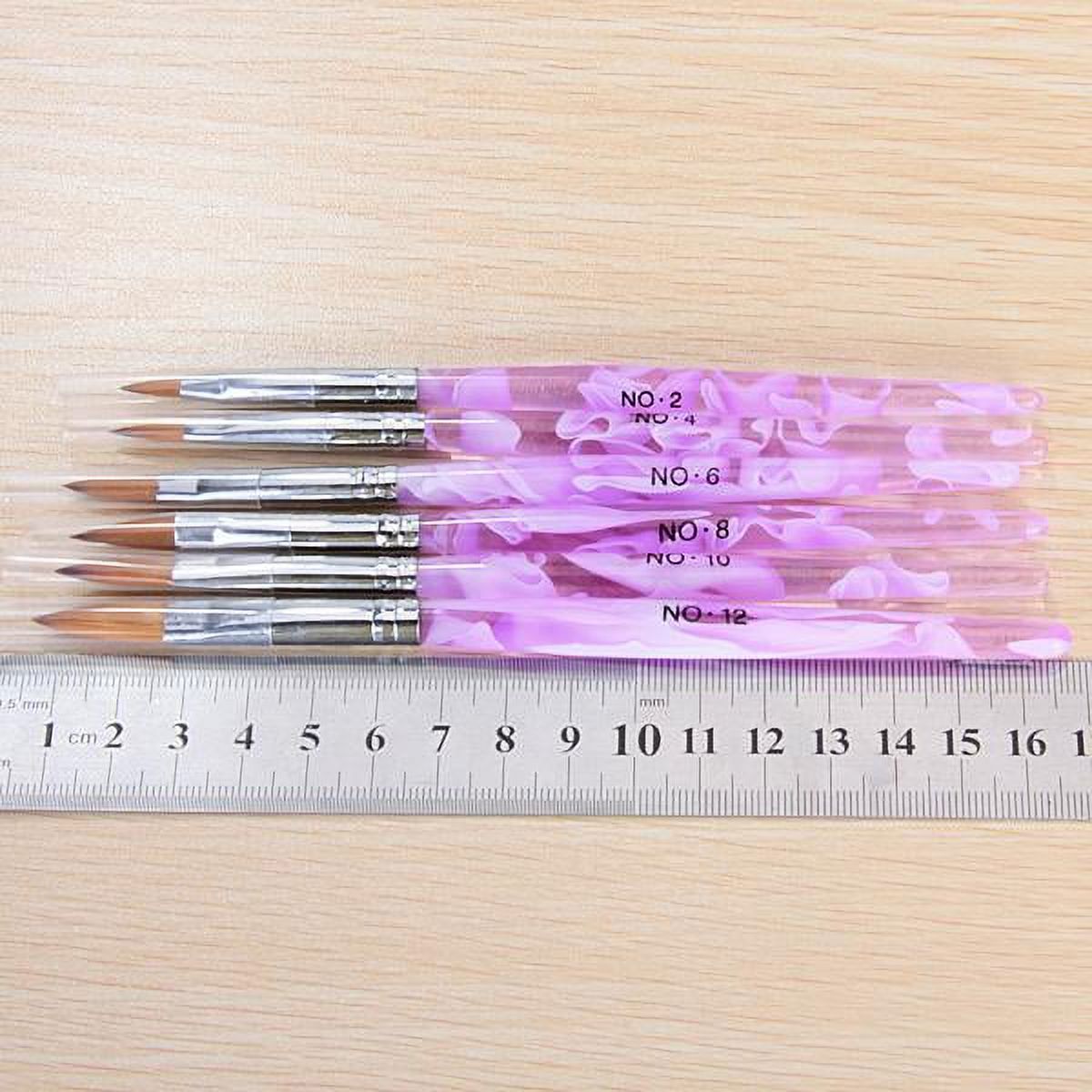 Set Of S Assorted Sizes Acrylic Nail Art Brush Manicure Equipment Beauty Supplies Cosmetic Tool Light Lavender - image 4 of 7
