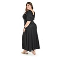 thumbnail image 3 of Vestido largo estilo campesino Roman Fashion /Tallas Extras, 4356 (Negro) negro 40, 3 of 6