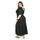 thumbnail image 3 of Vestido largo estilo campesino Roman Fashion /Tallas Extras, 4356 (Negro) negro 40, 3 of 6