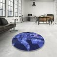 thumbnail image 4 of Ahgly Company Machine Washable Indoor Rectangle Transitional Denim Dark Blue Area Rugs, 5' x 7', 4 of 7