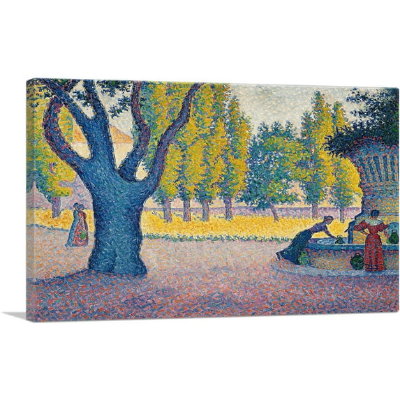 ARTCANVAS Saint Tropez Fontaine Des Lices 1895 Canvas Art Print by Paul Signac - Size: 18" x 12" (1.50" Deep)