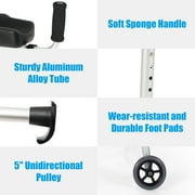Costway Folding Aluminum Alloy Wheel Walking Frame Adjustable Walker with Armrest Support Silver