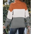 thumbnail image 3 of YAZI Women's Turtleneck Batwing Sleeve Loose Oversized Chunky Knitted Pullover Sweater Jumper Tops, 3 of 14