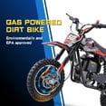 thumbnail image 6 of QEASET Gas Mini Dirt Bike, 39.4 CC 4-Stroke Dirt Bike, Rear Shock Absorber, Metal Frame, Disc Brakes, Max Load 165Lbs, Up to 20Mph, No Oil Mix Require, Red, 6 of 8