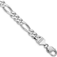 thumbnail image 1 of Sterling Silver Rhodium-Plated 7.75mm Figaro Chain (9 X 7.75) Made In Italy qfg220r-9, 1 of 5