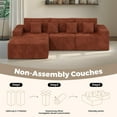 thumbnail image 6 of Daluvenix 111” Modular Sectional Sofa, Cloud Sectional Couch with L-Shape Chaise, Upholstered Comfy Deep Seat Couch for Living Room Bedroom, No Assembly Required, Brown(corduroy Fabric), 6 of 9