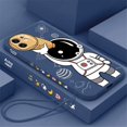 thumbnail image 1 of Funda de teléfono con cordón de mano de astronauta para iPhone 14 13 12 Pro Max 13 Mini 14 13 Pro 11 funda de parachoques suave de silicona líquida a prueba de golpes Tan Jianjun unisex, 1 of 2