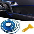 thumbnail image 1 of Tira decorativa del coche, línea decorativa interior, modificación interior, espacio especial del panel de la puerta, tira brillante decorativa del salpicadero (azul), 1 of 5