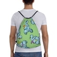 thumbnail image 2 of Easygdp Motorcycle Riding Dinosaur Drawstring Backpack, Beach Sackpack, Travel Sackpack Lightweight for Sports, Gym, Travel, Swimming - Medium, 2 of 9