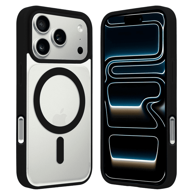 Funda Transparente para iPhone 17 Pro Max con Color NEGRO Compatible con MagSafe para iPhone 17 Pro Max, Protección Antigolpes Ultrafina, TPU + Silicona Resistente