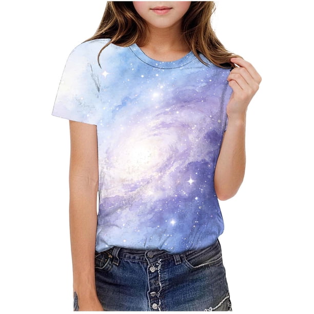 Camiseta de Manga Corta de Verano para Niños Pequeños, Camiseta de Cuello Redondo Linda, Camisetas de Manga Corta Suaves Lindas para Niños Y Niñas