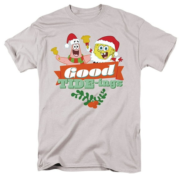 Spongebob Squarepants Santa And Patrick, Christmas Good Tide-Ings Unisex Adult T Shirt
