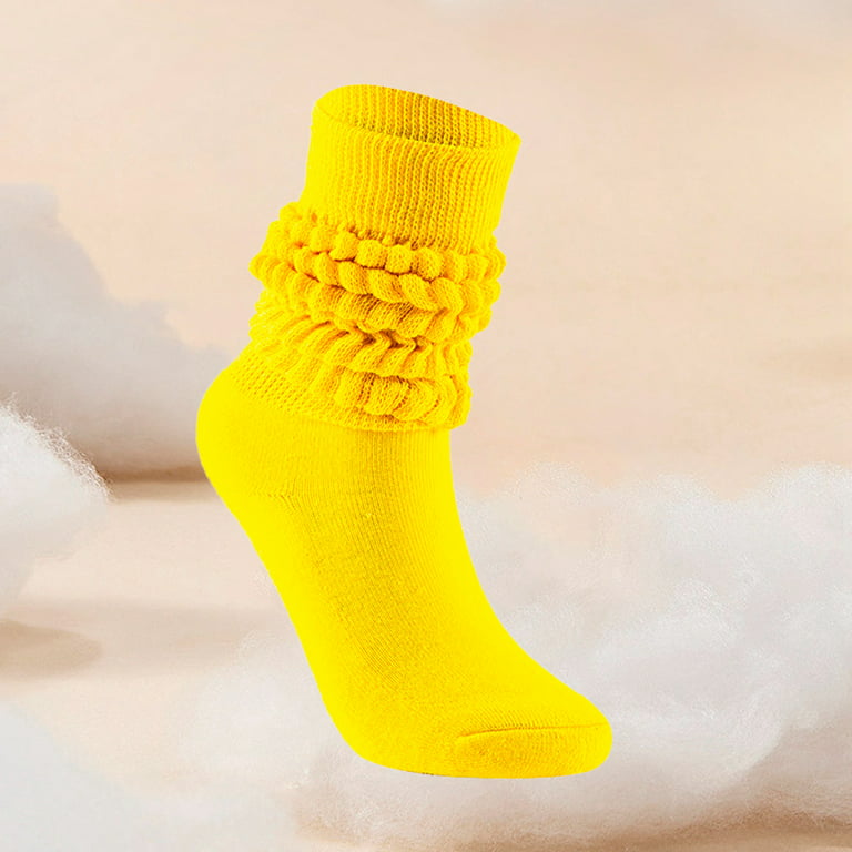 Buy White Slouch Socks for Women Scrunch Socks Super Soft Scrunch Knee High  Socks Knit Boot Socks Cotton Cozy Socks Size 9-11 White One Size at