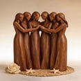 thumbnail image 2 of Friendship Statue Ornament Faux Wood Resin Figurine for Home Decor Hand Painted 6 Sisters Desktop Decoration for Best Friends and Family, 2 of 3