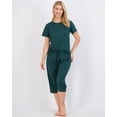 thumbnail image 5 of 2 Pack: Women’s Cozy Short-Sleeve PJ Top with Capri Pants - Pajama Lounge & Sleepwear Set (Available In Plus), 5 of 6