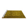 thumbnail image 2 of Ahgly Company Machine Washable Indoor Round Southwestern Yellow Country Area Rugs, 3' Round, 2 of 4