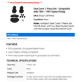 thumbnail image 2 of Seat Cover 3 Piece Set - Compatible with 1969 - 1995 Toyota Pickup 1970 1971 1972 1973 1974 1975 1976 1977 1978 1979 1980 1981 1982 1983 1984 1985 1986 1987 1988 1989 1990 1991 1992 1993 1994, 2 of 2