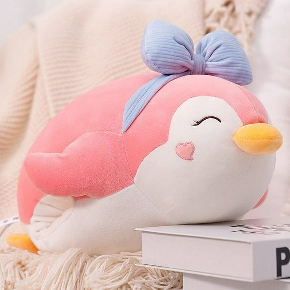 Pink Penguin Plush Pillow Stuffed Animal Snuggly Pillow Cute Plush Toy Snuggle Buddy Plushie Kawaii Soft Hugging Pillow for Kids Boys Girls 17in 42cm Best Gift for Friends Kids Adult Birthday Gifts