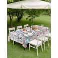thumbnail image 3 of Outdoor Tablecloth with Umbrella Hole and Zipper, Gnomes Easter Rectangle Table Cloth 52x70 Inch Waterproof Tablecloth, Colorful Spring Floral Weeping Eggs Wooden Picnic Table Cover for Patio Camping, 3 of 7