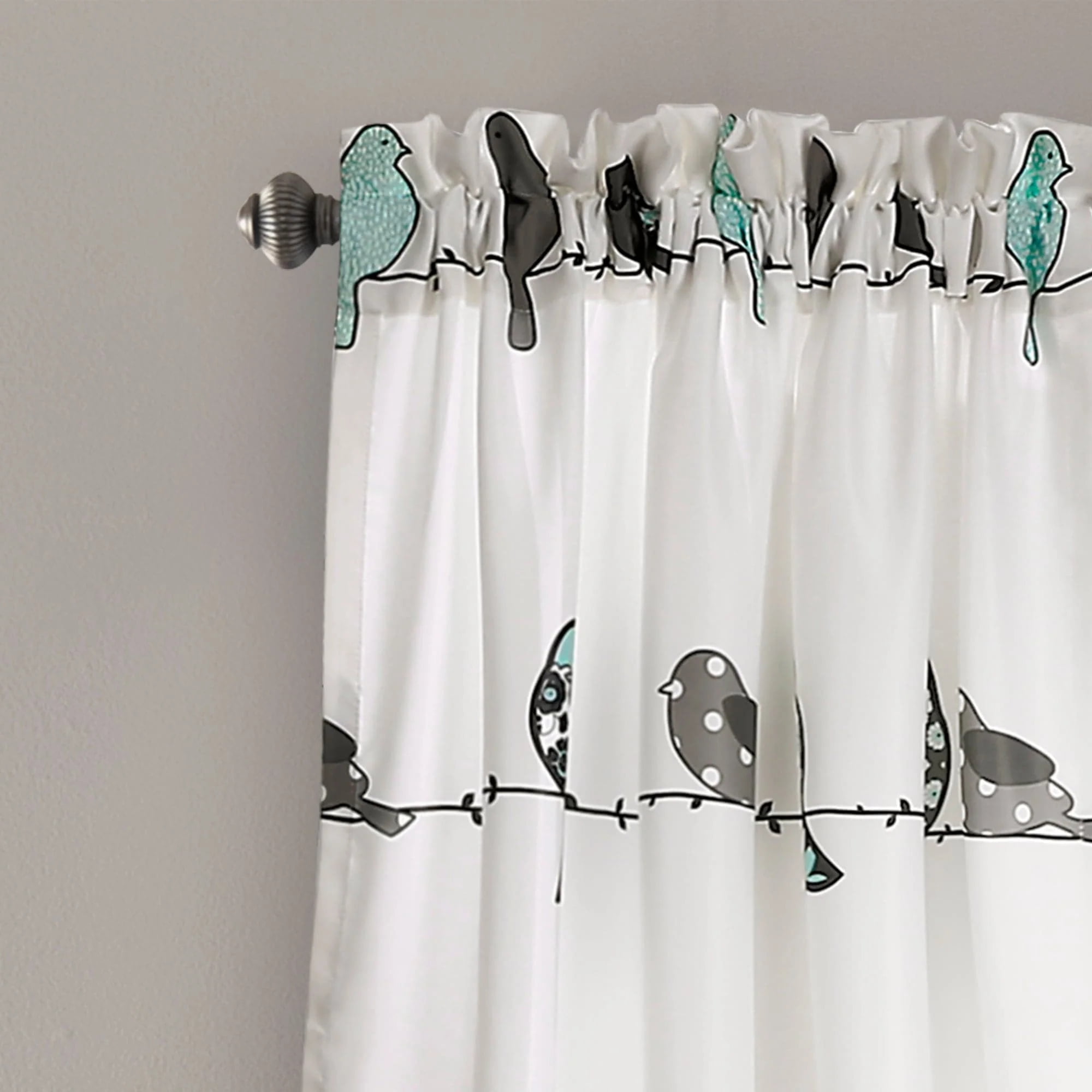 Rowley Birds Room Darkening Window Curtain Panels Multi 52x63+2 Set