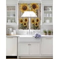 thumbnail image 3 of Sunflowers Swag Curtains for Living Room/Bedroom Windows, Farmhouse Wooden Grain Botanical Floral Kitchen Curtains and Valances Set 36 Inch Length, Light Filtering Swags Valance Curtain Panels, 3 of 5