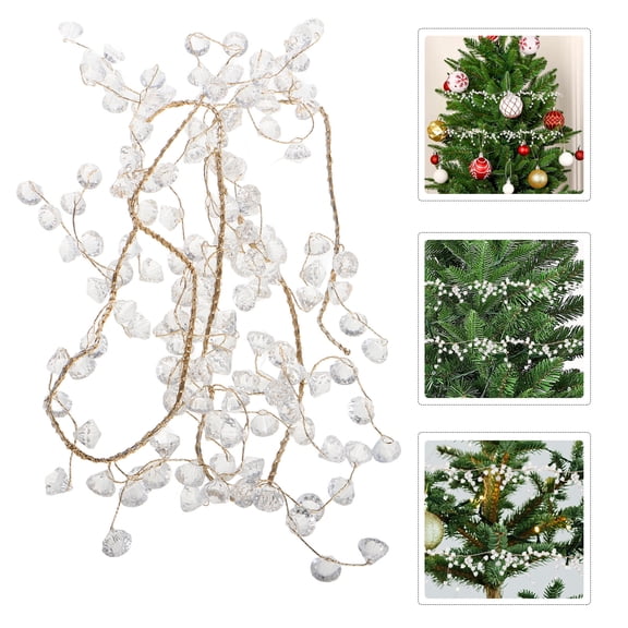 WEUVEB Decorative Bead Garland Strands for Christmas Tree Decor, Transparent, 1 Pack, Holiday Party Decoration