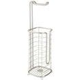 thumbnail image 5 of Support et Distributeur de Papier Toilette en Métal Autoportant, avec Rangement pour 3 Rouleaux de Papier Toilette de Rechange Tout en Distribuant 1 Rouleau pour Salles de Bains/salles à Poudres - Contient des Méga Rouleaux - Satin, 5 of 5
