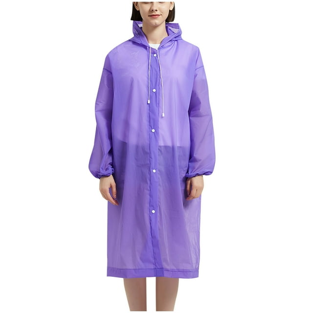 Imperméable pour Femmes, Veste d'Extérieur à Manches Longues avec Capuchon, Imperméable et Protectrice contre le Soleil, avec Fermeture à Boutons et Design Noué à la Main