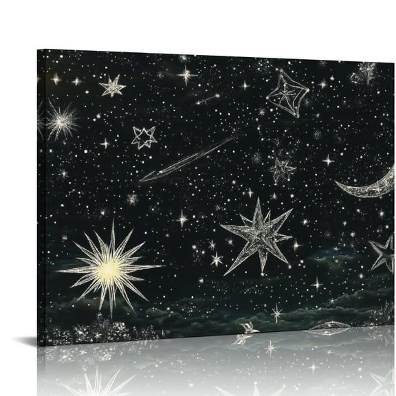 stars sun moon Wall Art Living Room Bedroom Home Office Wall Decor