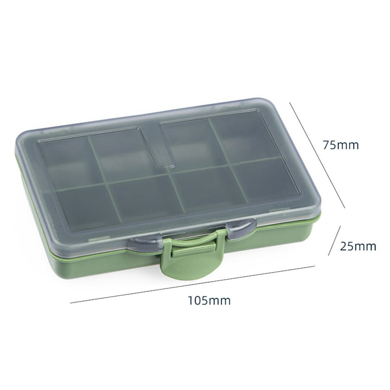 Cheers.US Practical Compartments Tackle Box Multi-Grid PE Plastic Fish Hook  Bait Fishing Storage Organizer Box Fishing Tackle Utility Box with  Transparent Lid 