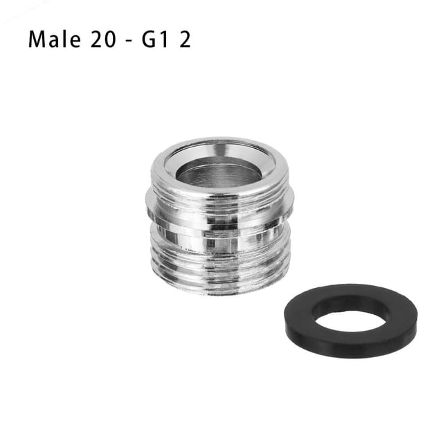 Conector de aireador de grifo de metal con rosca exterior e interior, adaptador de ahorro de agua para grifo de cocina de 16/18/20/22/24/26/28/32 a G1 2