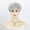 gray, variant on Women Short White Curly Wig Fluffy Adjustable Bang Heat Resistant Synthetic Hair