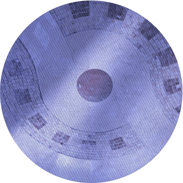 Ahgly Company Tapis Rond Lavable en Machine Intérieur Transitionnel Mimosa Violet, 3 Pieds Rond