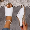 thumbnail image 6 of Dakaela Orthopedic Wedge Sandals for Women 2026 Comfortable Platform Walking Sandal Slip on Walking Sandal Open Toe Wide Width Casual Summer Shoes Slippers Size 6-10 White, 6 of 9