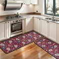 thumbnail image 3 of Kitchen Rugs Sets Of 2,Purple Colorful Skull Flower Pattern Anti Fatigue Kitchen Mat Rugs Non Slip Washable,Decorative Kitchen Floor Mats for Kitchen,Sink,Laundry,17"x47"+17"x47", 3 of 5