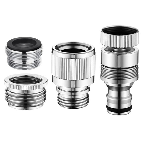 4 Pieces Faucet Connectors for Garden Hose and Shower Use Leakproof Adapters