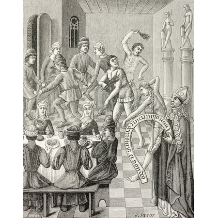 Religious Miniatures - Heresy Of The Flagellants The Latin Inscription Reads They Sacrifice To Satan And Not To God After A 15Th Century Miniature From Military And Religious Life In The Middle Ages By Paul Lacroix Publishe